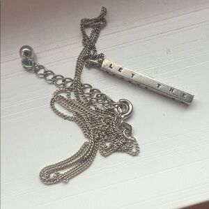 Sterling Silver Bar Pendant Inspirational Necklace